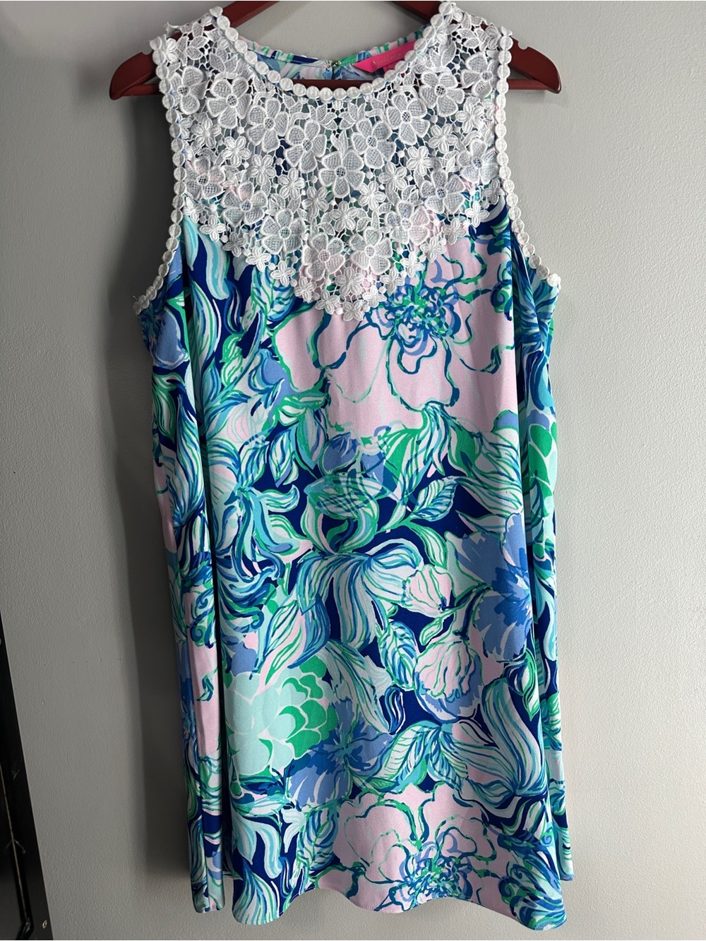 Lilly Pulitzer Nala Soft Shift Dress Size 12 Party Thyme Pink Blue Floral